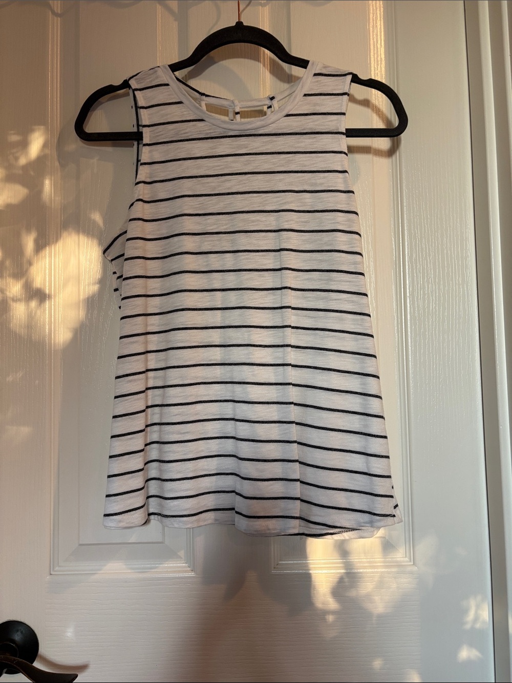 Maurices White Tank Top with Black Stripes